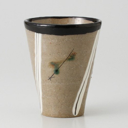  Black Oribe Matsuba Free Cup, 3.5 x 4.4 inches (9 x 11.2 cm), 12.8 fl oz (350 cc), 9.0 oz (253 g), [Restaurant, Restaurant, Commercial Use]
