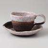 Black Earth Pink Coffee C/S, 8.5 fl oz (240 cc), 15.7 oz (450 g), Japanese Style Coffee C/S, Cafe, Restaurant, Ryokan, Japanese Tableware, Restaurant, Commercial Use, For Guests
