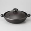 Black Large Japanese and Western Pot, 13.4 x 11.0 x 6.3 inches (34 x 28 x 16 cm), Earthenware Pot, Restaurant, Commercial Use, Japanese Tableware, view 1