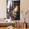 Ambesonne Fantasy Tapestry, Open Treasure Chest with Gold Coins in Cave Pirate Illustration, Wall Hanging for Bedroom Living Room Dorm Decor, 60" X 80", Charcoal Grey Amber view 2