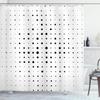 Ambesonne Abstract Shower Curtain, Pop Art Style Illustration with Big and Little Dots Minimalist Half Toned Pattern, Cloth Fabric Bathroom Decor Set with Hooks, 69" W x 84" L, White and Black view 1