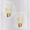 It's A Girl Color Foil on Clear/Transparent Baby Shower Stickers, Baby Shower Envelope Seals, Birth Announcements (#372-G-CF) view 1