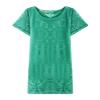 Legou Women's Solid Color Lace Crew Neck Hollow Shift Dress Green XXXL view 1