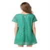 Legou Women's Solid Color Lace Crew Neck Hollow Shift Dress Green XXXL view 2