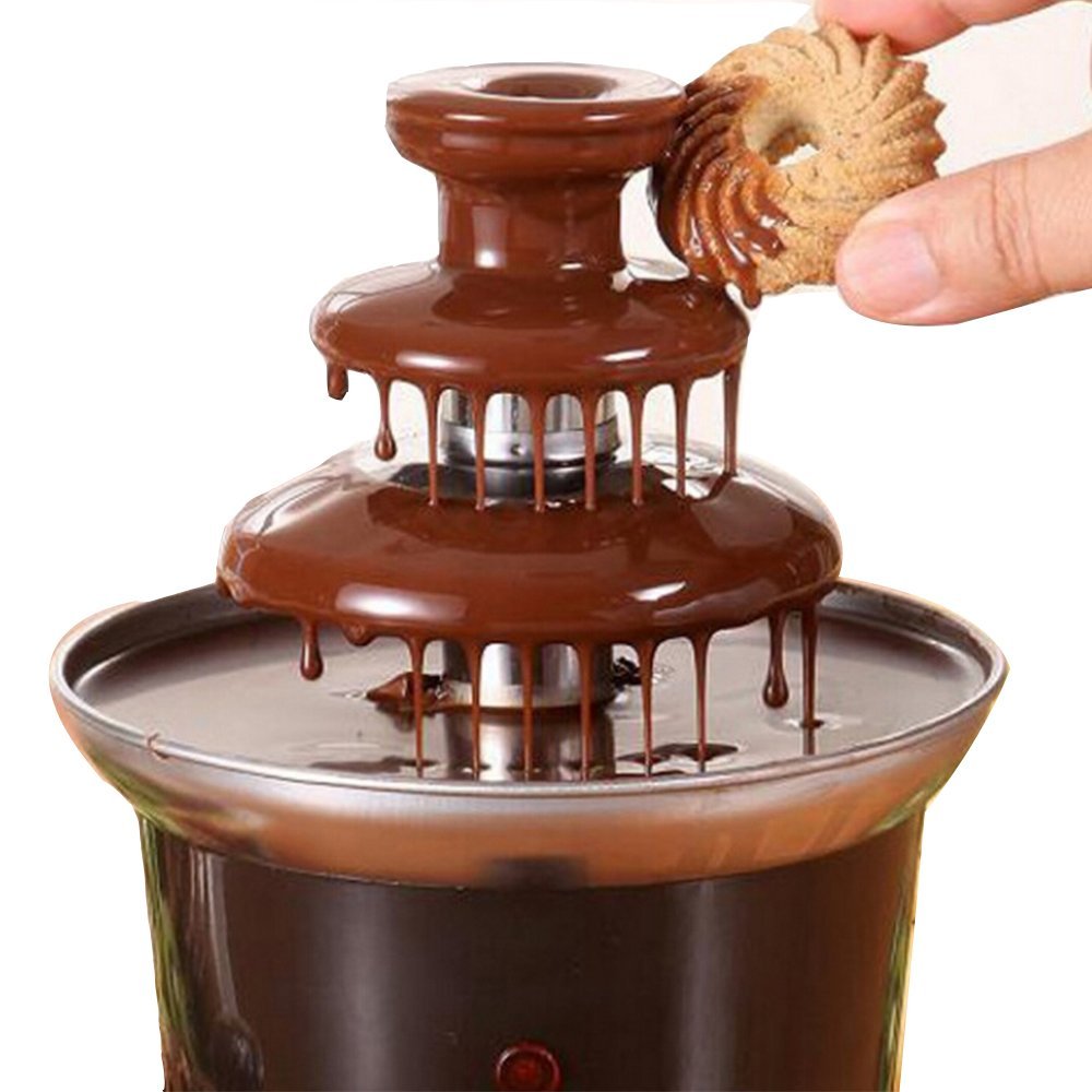 220V Chocolate Fountain Machine Fondue Maker Heated 3-Tier Home Household