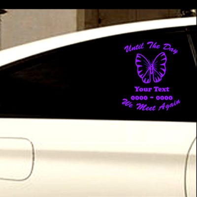 Custom Butterfly 04 in Loving Memory Personalized Car-Wall-Vinyl Decals Stickers, 36 Inches