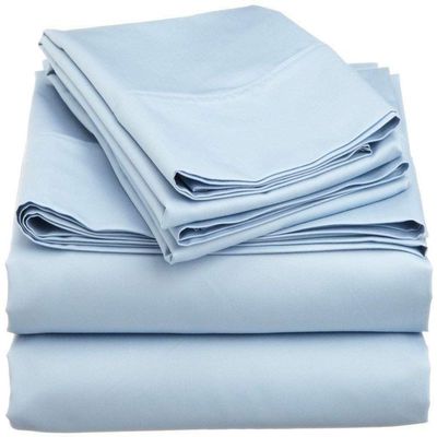 Singh's Textiles 600 Thread Count 100% Egyption Cotton Full Sleeper Sofa Bed Sheet Set (54" x 72" + 4") Sky/Light Blue Solid