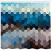 Ambesonne Geometric Shower Curtain, Modern Hexagonal Fractal Game Defocus Blurry Winter Landscape, Cloth Fabric Bathroom Decor Set with Hooks, 69" W x 70" L, Multicolor Slate Blue view 2