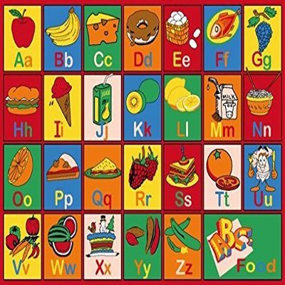 Champion Rugs CR'S 8FTX11FT Kids Educational/Playtime Rug 7FT.4INX10FT.4IN Please Check All Pictures (ABC Food)