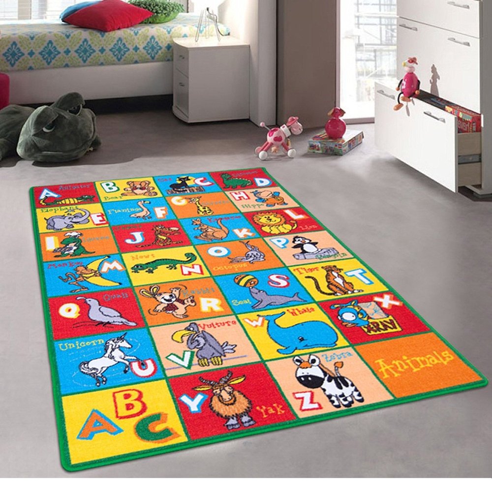 CR'S 8FTX11FT KIDS EDUCATIONAL/PLAYTIME RUG 7FT.4INX10FT.4IN PLEASE CHECK ALL PICTURES (ALPHABET ANIMALS)