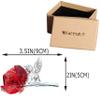 Waltz&F Crystal Rose Flower,Glass Rose Paperweight Figurine Collectible Statue Wedding Table Centerpiece Ornament,Red Rose view 2