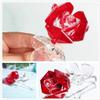 Waltz&F Crystal Rose Flower,Glass Rose Paperweight Figurine Collectible Statue Wedding Table Centerpiece Ornament,Red Rose view 3
