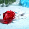 Waltz&F Crystal Rose Flower,Glass Rose Paperweight Figurine Collectible Statue Wedding Table Centerpiece Ornament,Red Rose view 4