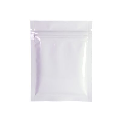 QQ Studio 100x Premium Smell Proof Food Safe Double-Sided Color Mylar Foil Flat Heat Sealable Sample QuickQlick Zipper Seal Bag 7.5x10cm (3x4") (White)