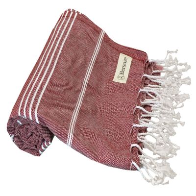 Bersuse Beach Towels Peshtemal Turkish Towels Anatolia Collection Premium Turkish Beach Towel, 100% Cotton, Large, Quick-Dry, Sand-Free, Lightweight - 37x70 Inches, Burgundy (Set of 6)