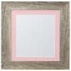FRAMES BY POST Hygge Picture, Photo and Poster Frame, Plastic Glass, Grey Ash with Pink Mount, A2 Image Size A3 view 1