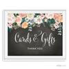 Andaz Press Peach Chalkboard Floral Garden Party Wedding Collection, Party Signs, Cards and Gifts Thank You, 8.5x11-inch, 1-Pack view 1