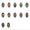 SET OF 12 KNOBS - Zodiac Stained Glass-look - DECORATIVE Glossy CERAMIC Cupboard Cabinet PULLS Dresser Drawer KNOBS view 1