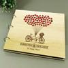 Handmade Personalised Wedding Sign in Guestbook Rustic Wood Engraved Photo Album Scrapbook view 3