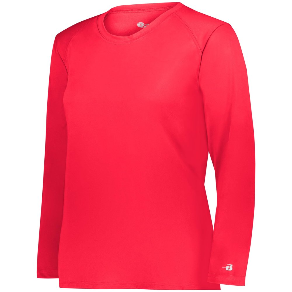 B-Core Ladies' L/S Tee Hot Coral Medium