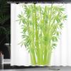 Ambesonne Exotic Shower Curtain, Bamboo Stems with Leaves Fresh Bunch Tropical Plant Eco Foliage Print, Cloth Fabric Bathroom Decor Set with Hooks, 69" W x 75" L, Lime Green view 3