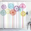 Ambesonne Abstract Shower Curtain, Colorful Modern Motives Spring Art on White Background Illustration Print, Cloth Fabric Bathroom Decor Set with Hooks, 69" W x 84" L, Purple Blue view 1
