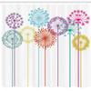 Ambesonne Abstract Shower Curtain, Colorful Modern Motives Spring Art on White Background Illustration Print, Cloth Fabric Bathroom Decor Set with Hooks, 69" W x 84" L, Purple Blue view 2