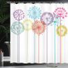 Ambesonne Abstract Shower Curtain, Colorful Modern Motives Spring Art on White Background Illustration Print, Cloth Fabric Bathroom Decor Set with Hooks, 69" W x 84" L, Purple Blue view 3