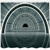 Ambesonne Outer Space Shower Curtain, Science Fiction Theme 3D Design Futuristic Corridor Technologic Image Print, Cloth Fabric Bathroom Decor Set with Hooks, 69" W x 84" L, Blue Grey view 2
