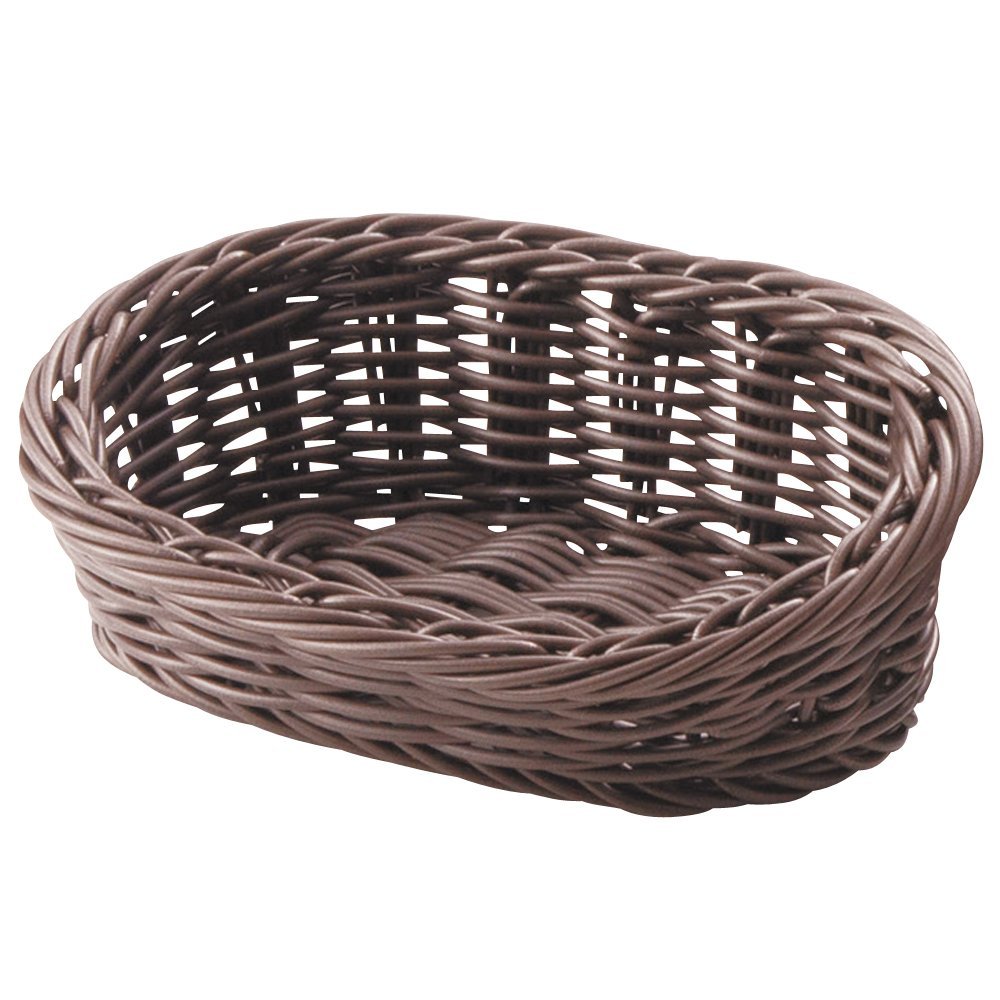 Banyo 91-157C Resin Amenity Basket, Oval, Small, Dark Brown