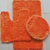 3 Piece Shiny Soft Padded Chenille Bath Rug, Contour Rug and Lid Cover (Orange) view 1