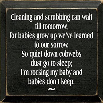 Wooden Sign - Cleaning And Scrubbing Can Wait Till Tomorrow... (Old Black)