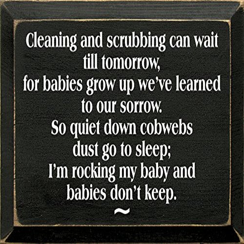 Wooden Sign - Cleaning And Scrubbing Can Wait Till Tomorrow... (Old Black)