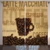 Ambesonne Coffee Curtains, Beans Shaped in Mug and Types Letterings Art Print, Living Room Bedroom Window Drapes 2 Panel Set, 108" X 96", Coffee Brown view 1