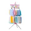 BAOYOUNI Folding Clothes Drying Rack 3-Tier Indoor Outdoor Space Saving Stand Hanger with 24 Clips and 32 Towels Bars for Baby Clothes, Cloth Diapers, Socks, Bras, Towels, Underwear (Pink) view 1