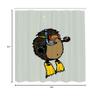 Ambesonne Animal Shower Curtain, Cartoon Scuba Diver Hedgehog Illustration Funny Sea Life Themed, Cloth Fabric Bathroom Decor Set with Hooks, 69" W x 84" L, Pale Blue Yellow view 3