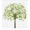 Ambesonne Nature Shower Curtain, Summer Tree with Flourishing Flowers Spring Blossoms Seasonal Print, Cloth Fabric Bathroom Decor Set with Hooks, 69" W x 70" L, Green Brown White view 2