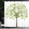 Ambesonne Nature Shower Curtain, Summer Tree with Flourishing Flowers Spring Blossoms Seasonal Print, Cloth Fabric Bathroom Decor Set with Hooks, 69" W x 70" L, Green Brown White view 3