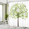 Ambesonne Nature Shower Curtain, Summer Tree with Flourishing Flowers Spring Blossoms Seasonal Print, Cloth Fabric Bathroom Decor Set with Hooks, 69" W x 70" L, Green Brown White view 4