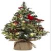 15 Inch Light Up Christmas Tree With Cardinal and Mistletoe view 1