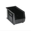 Quantum Storage K-QUS240BK-3 3-Pack Stack and Hang Plastic Bin Storage Containers, 14" x 8" x 7", Black view 1