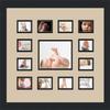ArtToFrames Collage Photo Frame Double Mat with 1-4.75x6.75 and 12-2x3 Openings and Satin Black Frame view 1
