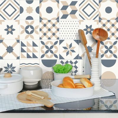 Ambiance col-RV-0339_20x20cm Cement Tile Wall Decals, 20 x 20 cm, Design Ornaments