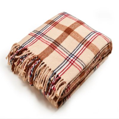 Arus Acrylic Highlands Collection Queen Size Tartan Plaid Design Throw Blanket Sahara, 60x80 inch