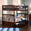 AFI Columbia Full over Full Size Bunk Bed with Bed Drawers and Charging Station in Walnut view 1