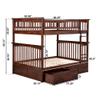 AFI Columbia Full over Full Size Bunk Bed with Bed Drawers and Charging Station in Walnut view 2