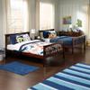 AFI Columbia Full over Full Size Bunk Bed with Bed Drawers and Charging Station in Walnut view 4