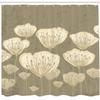 Ambesonne Floral Shower Curtain, Pastel Beige Toned Flower Blooms Floret Buds Essence Nature Themed Illustration, Cloth Fabric Bathroom Decor Set with Hooks, 69" W x 70" L, Taupe view 2