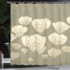 Ambesonne Floral Shower Curtain, Pastel Beige Toned Flower Blooms Floret Buds Essence Nature Themed Illustration, Cloth Fabric Bathroom Decor Set with Hooks, 69" W x 70" L, Taupe view 3