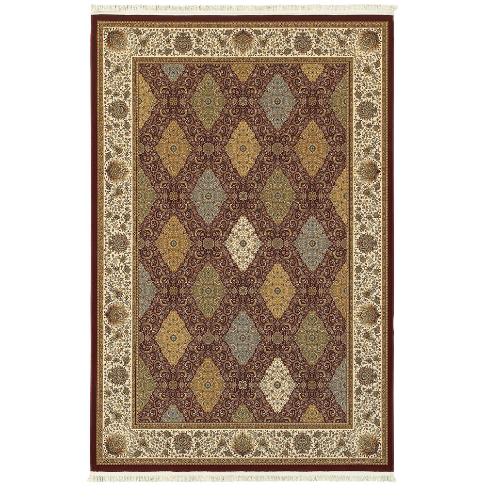Oriental Weavers Masterpiece Area Rug - 530M2-5'3" x 7'6" - in Red/Multi - Vintage Inspired, Stain Resistant, Family and Pet Friendly, Bedroom, Office Rug